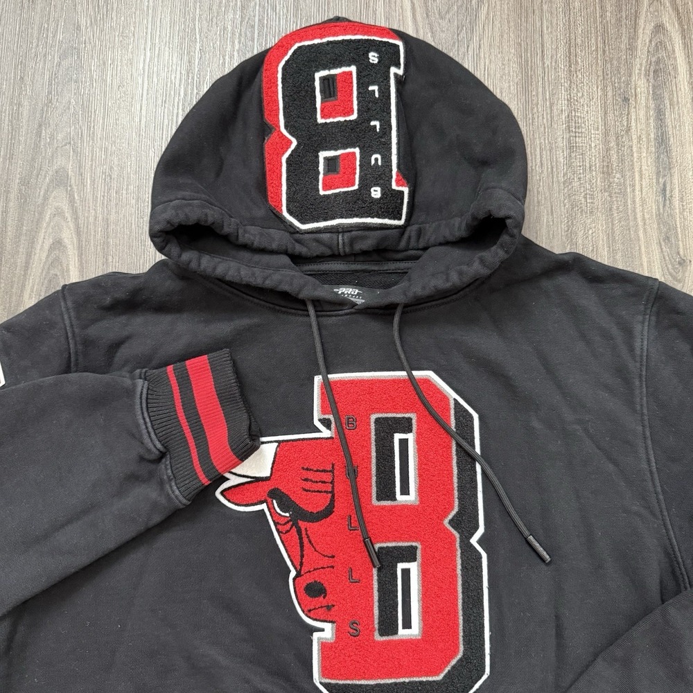 Pro Standard Chicago Bulls 6x Champions Black Mash Up Hoodie 2XL Heavy Thick
